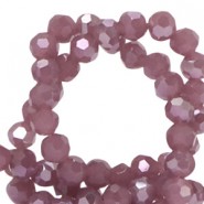 Top Glas Facett Glasschliffperlen 4mm rund Orchid purple-pearl shine coating